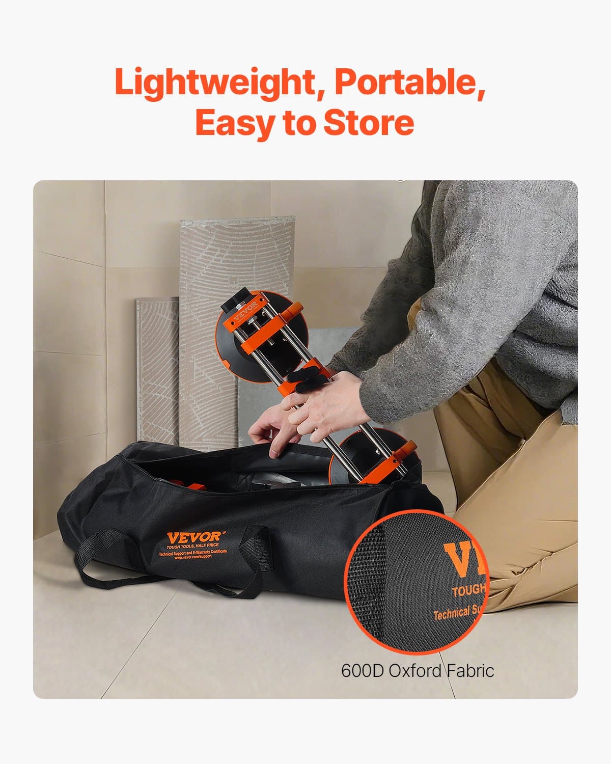 VEVOR Seamless Seam Setter 2-Pack with 15cm Suction Cups & Tool Bag – Tile, Stone, Marble Slab Joiner for Countertop Installation - Pilt 6