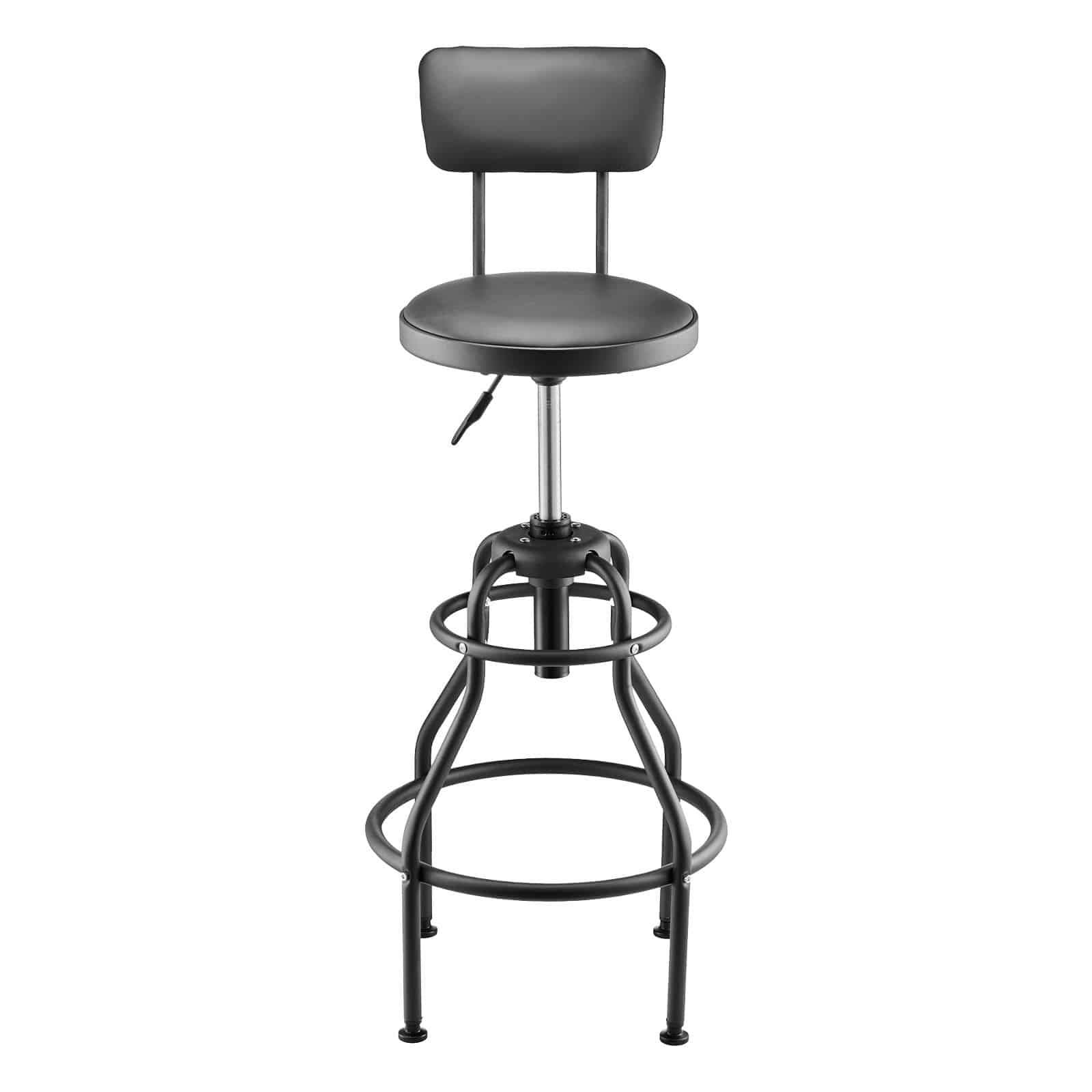 VEVOR Adjustable Workshop Stool with Backrest, 136 kg Capacity, 360° Swivel, Pneumatic Height, Black Garage Creeper Seat — attēls 9