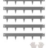 VEVOR бордюр из оцинкованной стали 99x7,6см, 5 шт., гибкий антикоррозийный край для сада, легкая установка, тёмно-серый