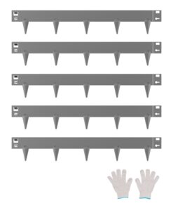 VEVOR бордюр из оцинкованной стали 99x7,6см, 5 шт., гибкий антикоррозийный край для сада, легкая установка, тёмно-серый