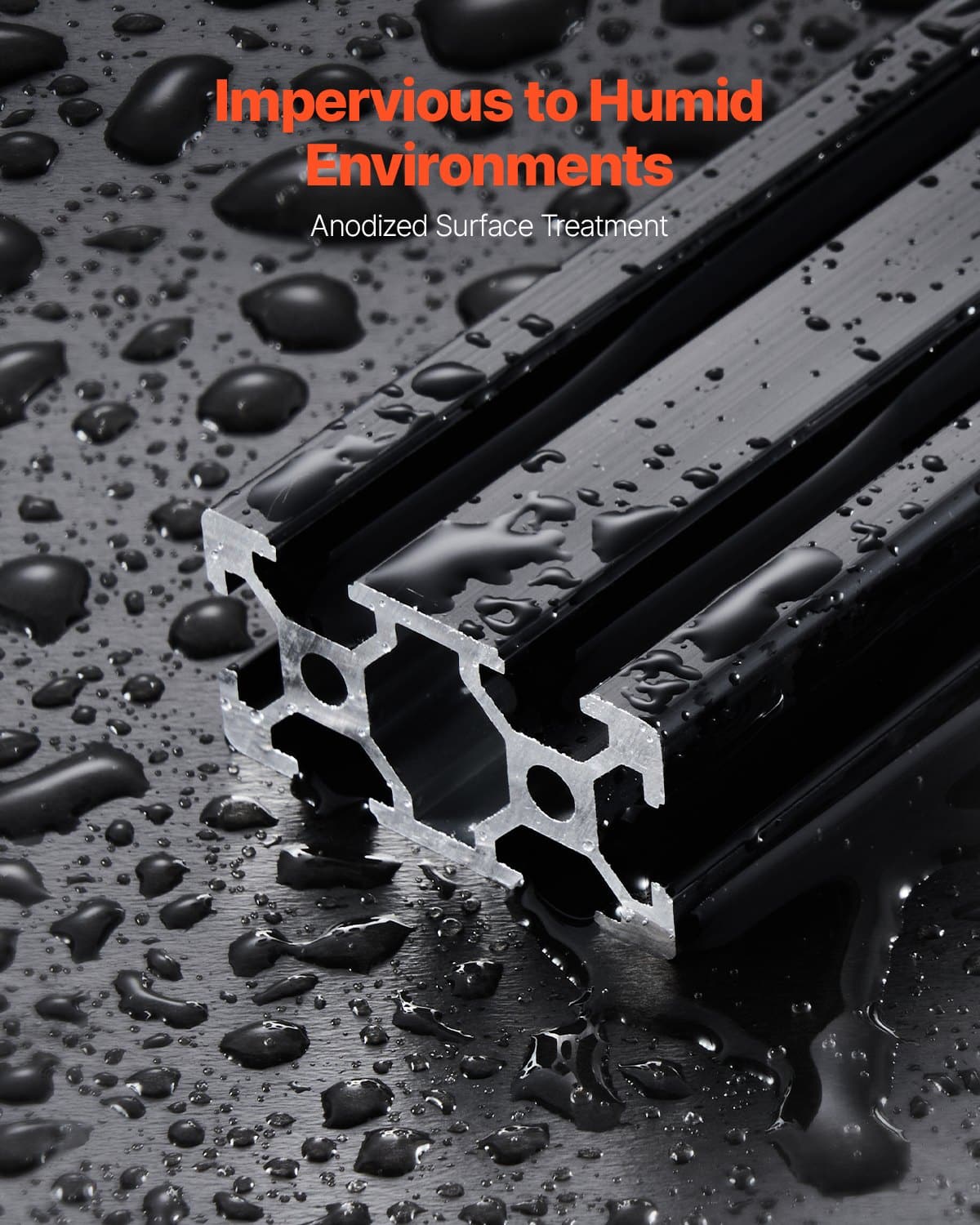 VEVOR 5PCS 1200mm 2040 T-Slot Aluminum Extrusion Rail, Anodized Linear Profile for CNC, 3D Printer, Laser Engraving - Black — изображение 4