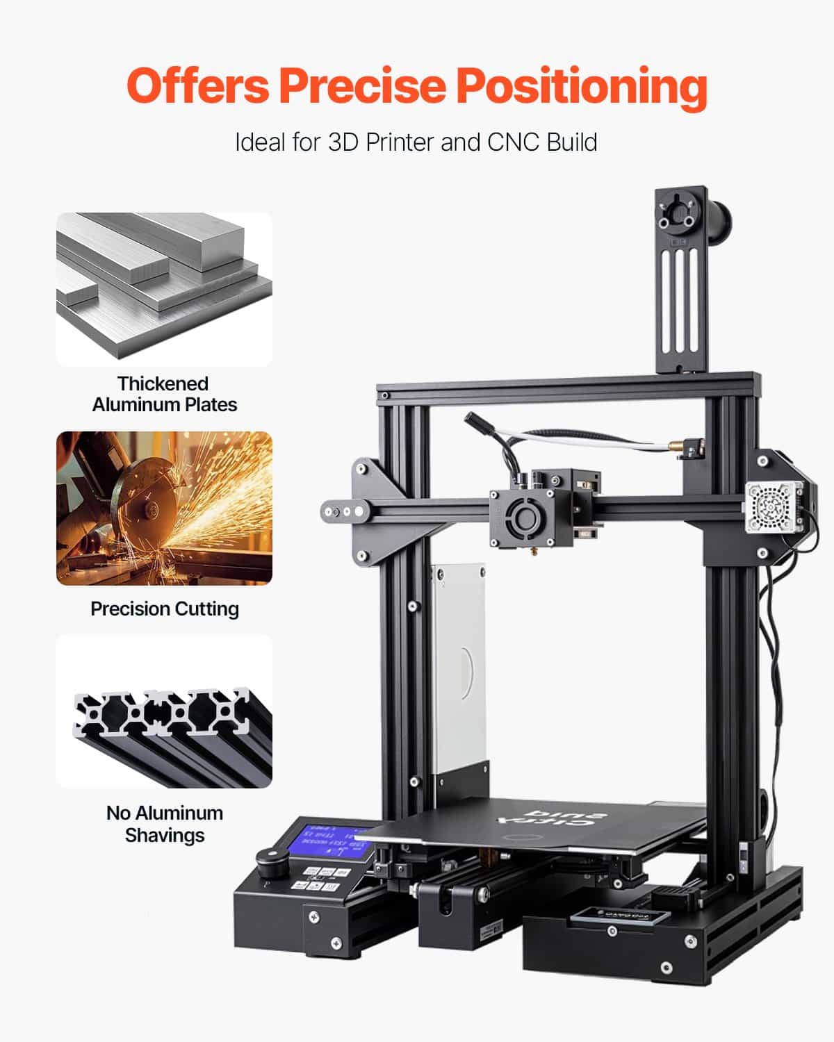 VEVOR 5PCS 1200mm 2040 T-Slot Aluminum Extrusion Rail, Anodized Linear Profile for CNC, 3D Printer, Laser Engraving - Black — изображение 5