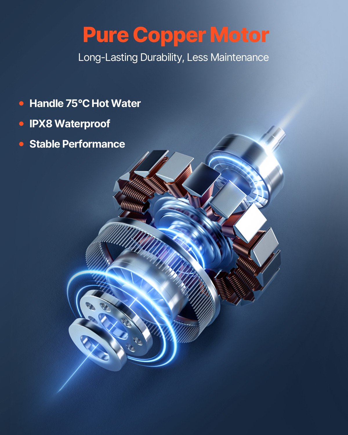 VEVOR 900W Macerator Pump, 180 L/min Flow, 12 m Lift, 4 Inlets, Upflush Wastewater Pump for Toilet, Shower, Sink, Basement — Attēls 4