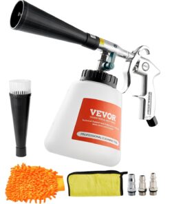 VEVOR Car Cleaning Gun with 1L Bottle, 6–9.2 Bar High-Pressure Vortex Air Blower, 2 Nozzles, 1/4 NPT for Interior & Exterior Cleaning