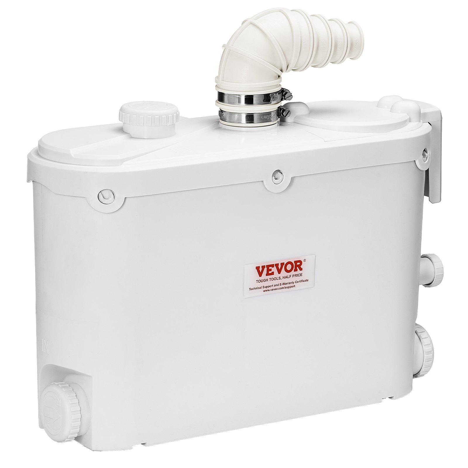 VEVOR 500W Macerator Toilet Pump, 110 L/min Flow, 8 m Head, 4 Inlets, Wastewater Upflush System for Bathroom, Kitchen, Basement — Attēls 10