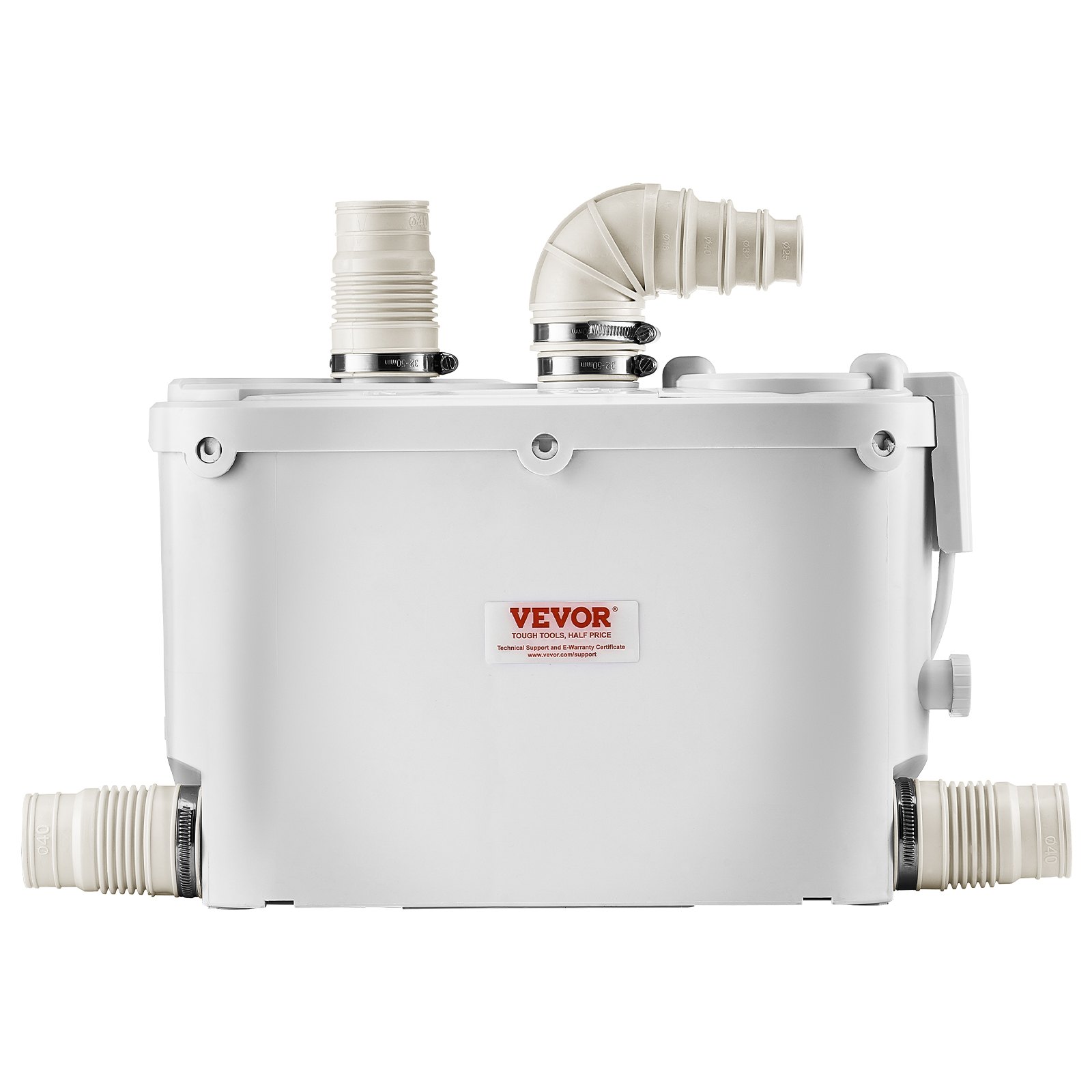 VEVOR 500W Macerator Toilet Pump, 110 L/min Flow, 8 m Head, 4 Inlets, Wastewater Upflush System for Bathroom, Kitchen, Basement — Attēls 12