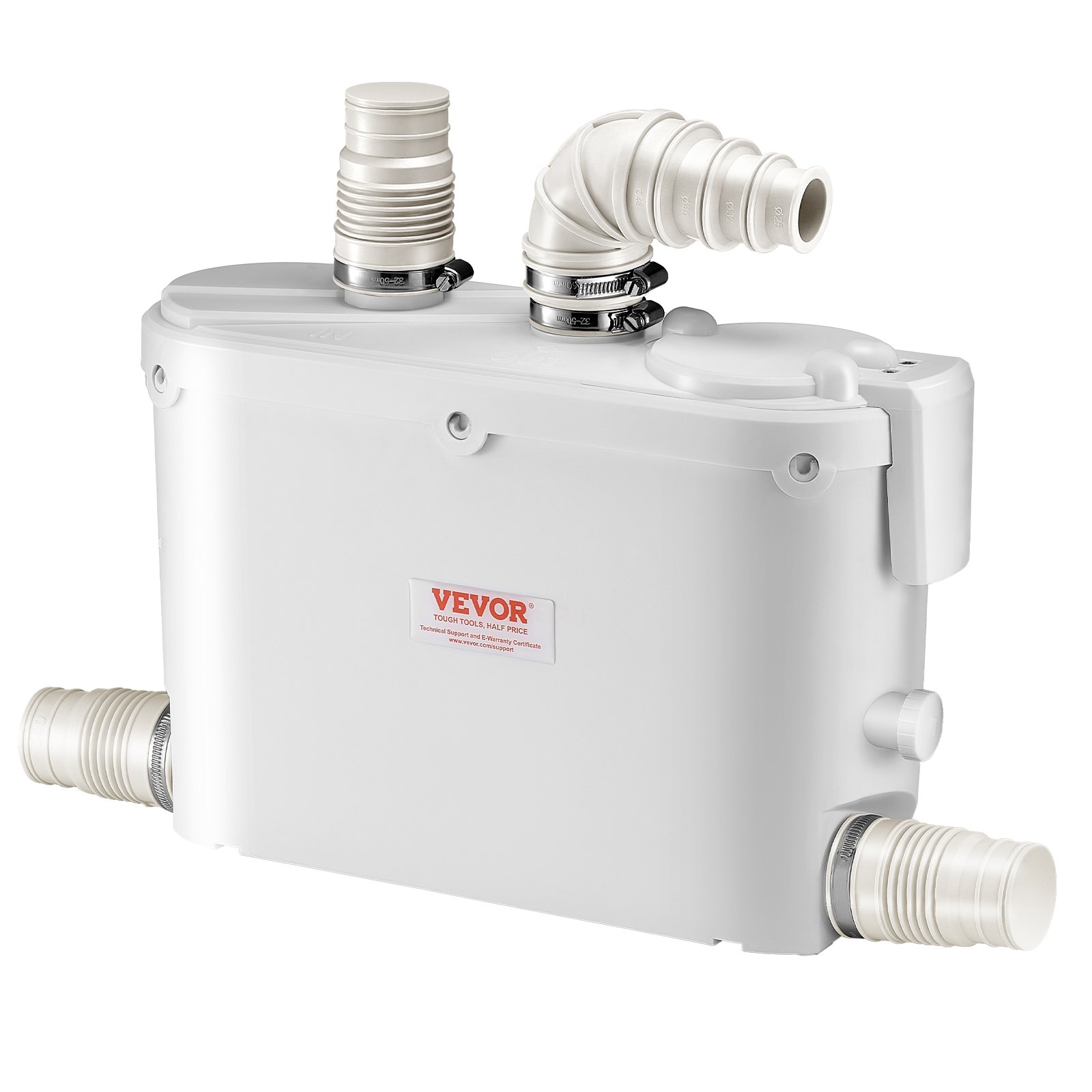 VEVOR 500W Macerator Toilet Pump, 110 L/min Flow, 8 m Head, 4 Inlets, Wastewater Upflush System for Bathroom, Kitchen, Basement — Attēls 9