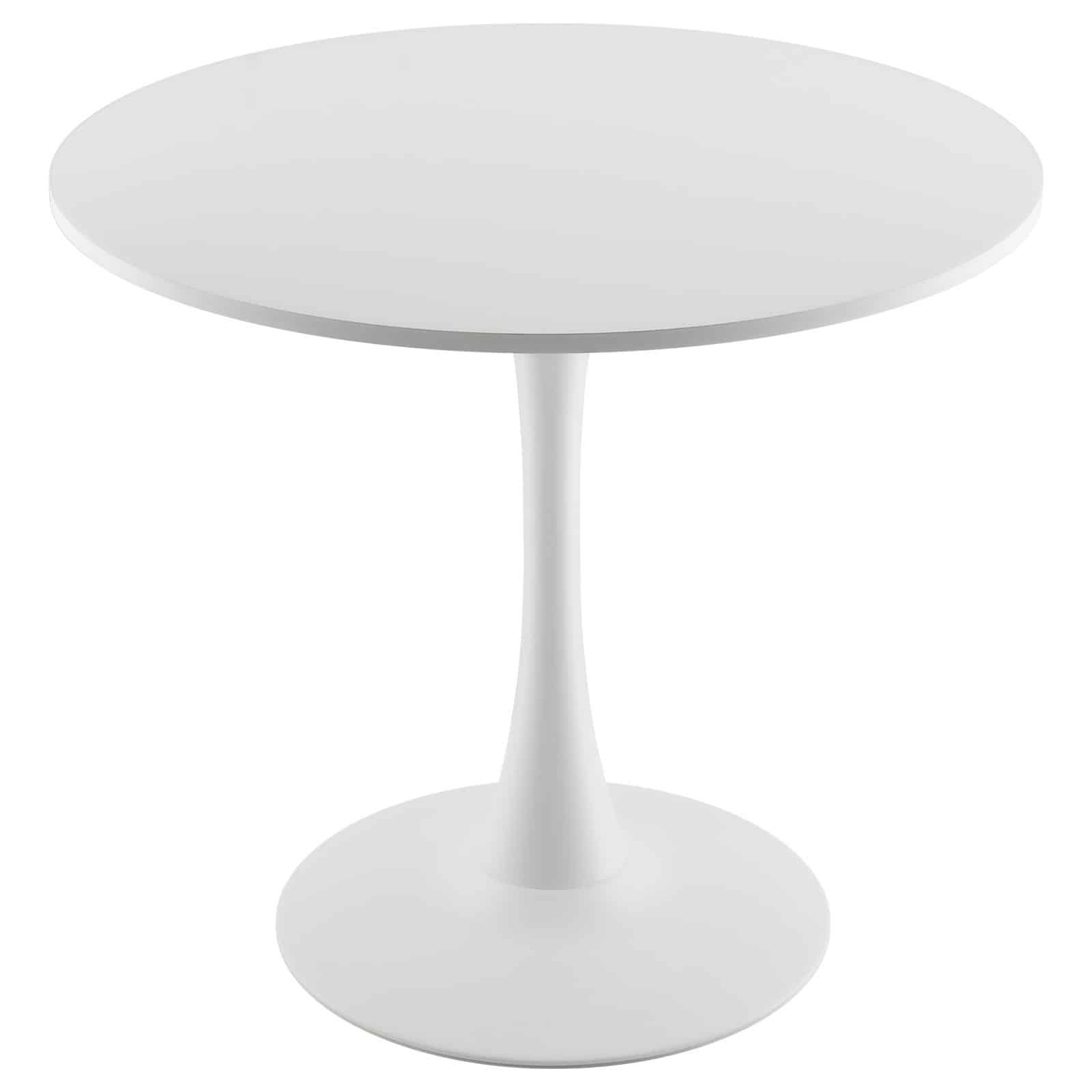 VEVOR 80cm Round Dining Table for 2-4 People, White MDF Top & Metal Tulip Base, Modern Kitchen/Living Room Coffee Table — изображение 10