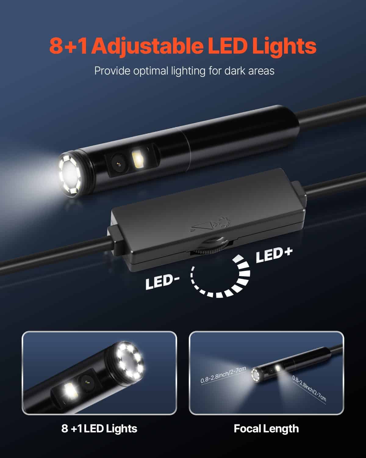 9LED Dual-Lens Endoskopkamera – 1920P HD, USB, 5m Kabel – Für Android & IOS – IP67
