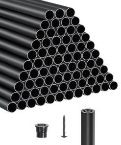 VEVOR 101-Pack Алюминиевые балясины для лестниц диаметром 66 см, круглые полые шпиндели диаметром 19 мм с колпачками и винтами, матовый черный набор для перил