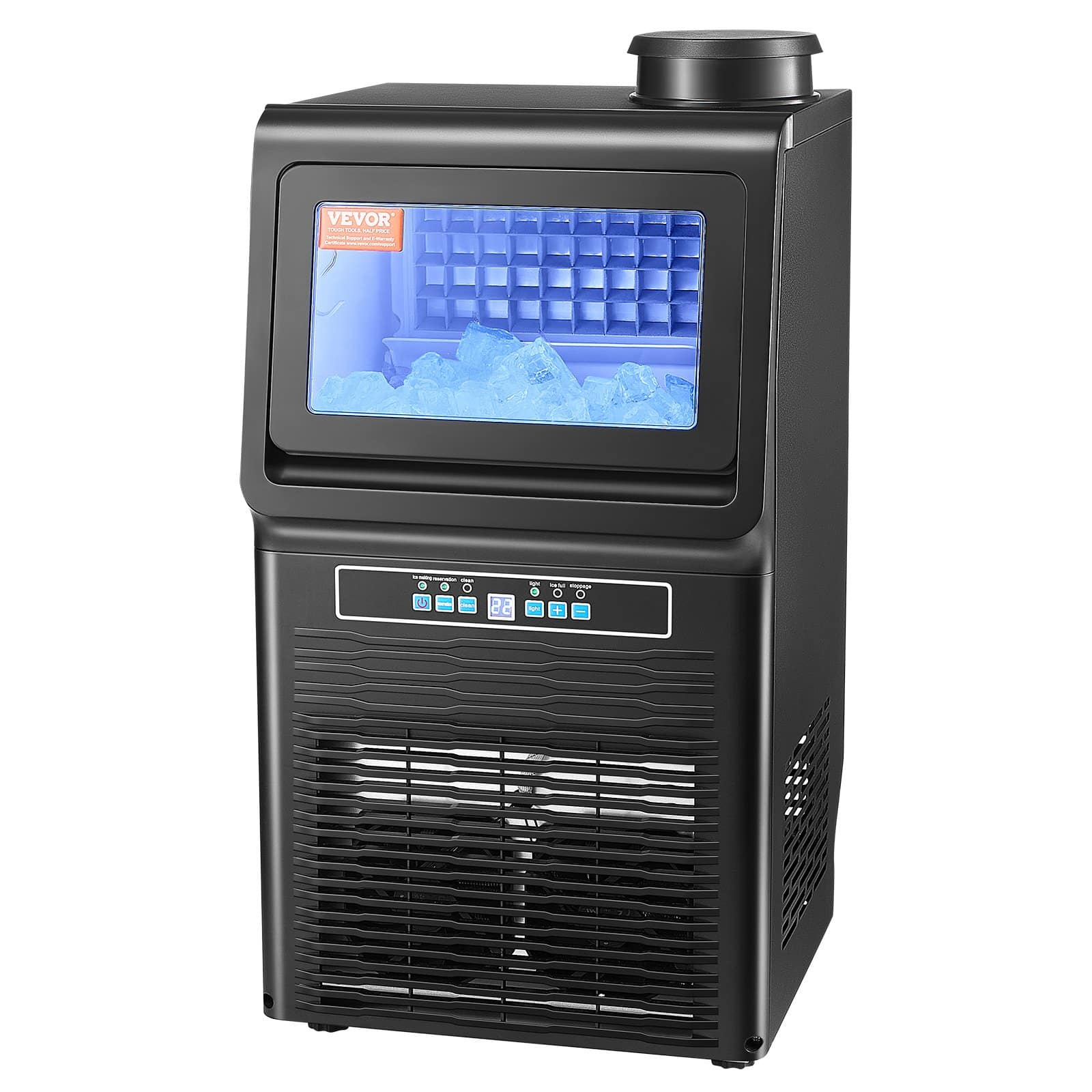 VEVOR Commercial Ice Maker 41kg/24H, 36 Cubes in 15 Min, 5.4kg Storage, Freestanding, LED Display, Self-Cleaning for Bar & Office - Зображення 10