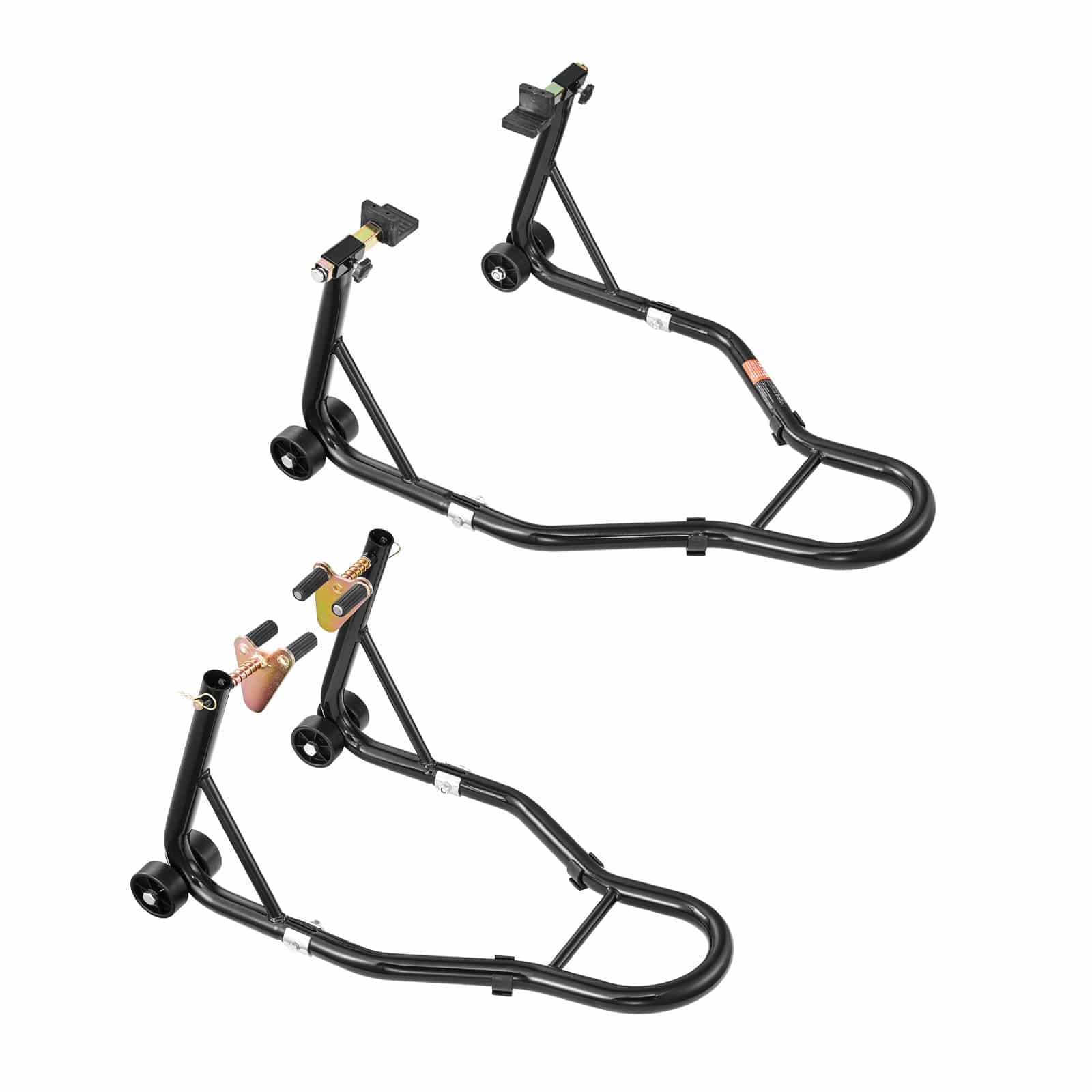 VEVOR Motorcycle Front & Rear Stand Lift, 500 kg Capacity, Adjustable Fork Heads, Fits Yamaha Honda Suzuki Kawasaki, Black — изображение 10