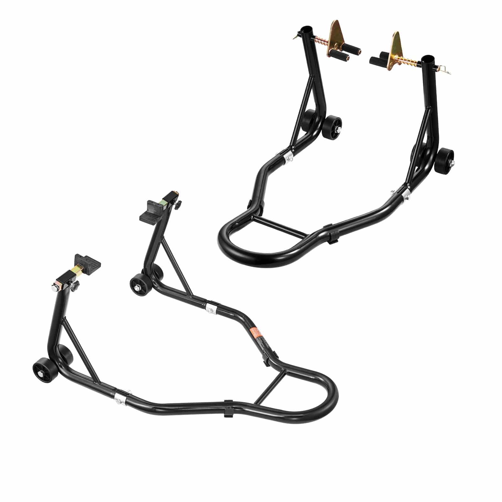 VEVOR Motorcycle Front & Rear Stand Lift, 500 kg Capacity, Adjustable Fork Heads, Fits Yamaha Honda Suzuki Kawasaki, Black — изображение 12