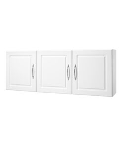 VEVOR настенный шкаф с 3 дверцами, 2-ярусный подвесной шкаф с регулируемой полкой, белый, 31.6 x 137.2 x 51.6 см, для прачечной/кухни/гаража