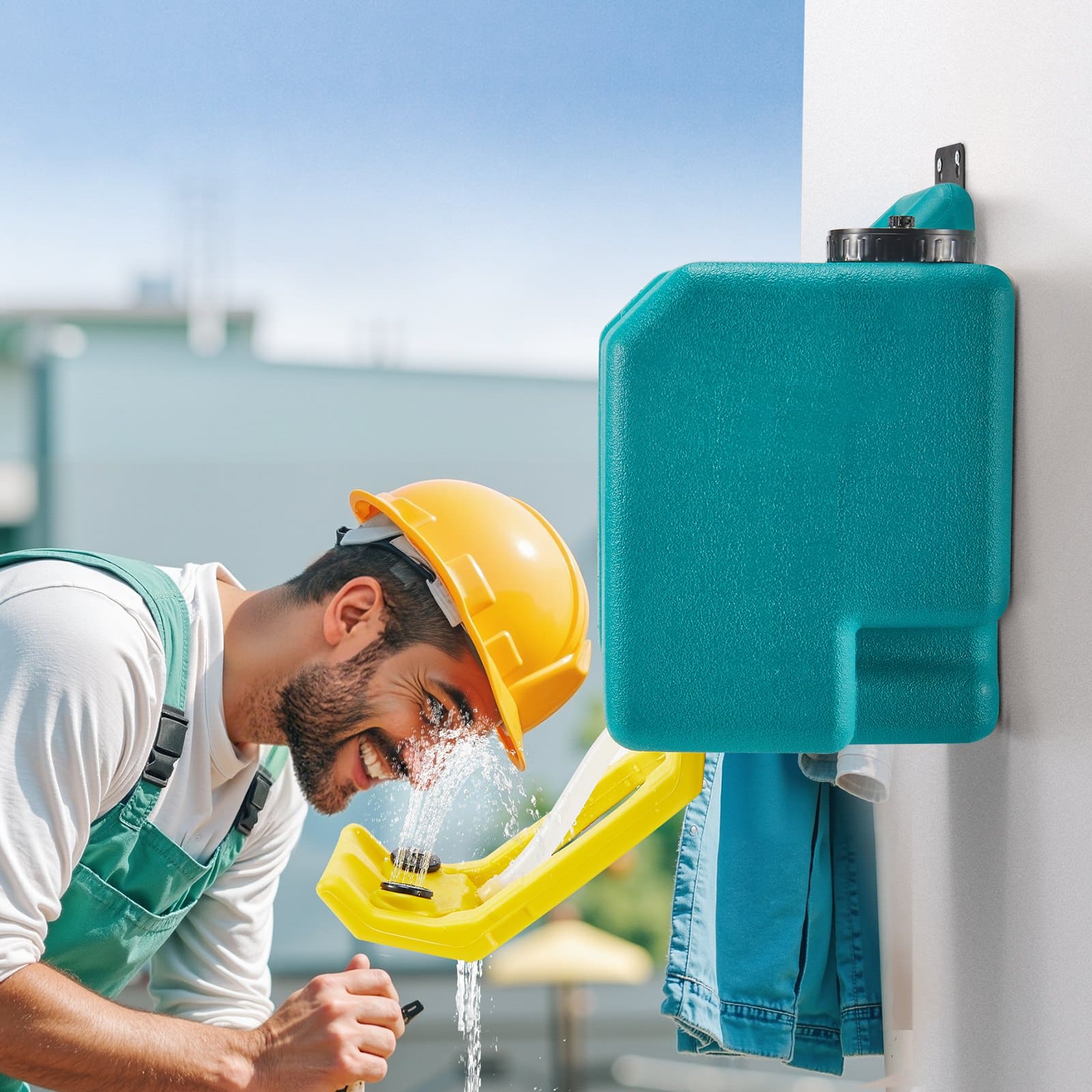 VEVOR 30L Portable Emergency Eye Wash Station, Wall-Mounted or Freestanding, OSHA & ANSI Certified, Green Eyewash Unit with 2 Sprays — attēls 8