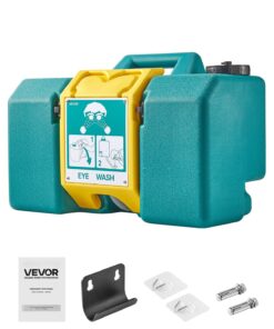 VEVOR 30L Portable Emergency Eye Wash Station, Wall-Mounted or Freestanding, OSHA & ANSI Certified, Green Eyewash Unit with 2 Sprays
