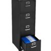 VEVOR 4-Drawer Metal File Cabinet with Lock, A4/Letter/Legal Size Storage, Heavy-Duty Steel Office Organizer, Black