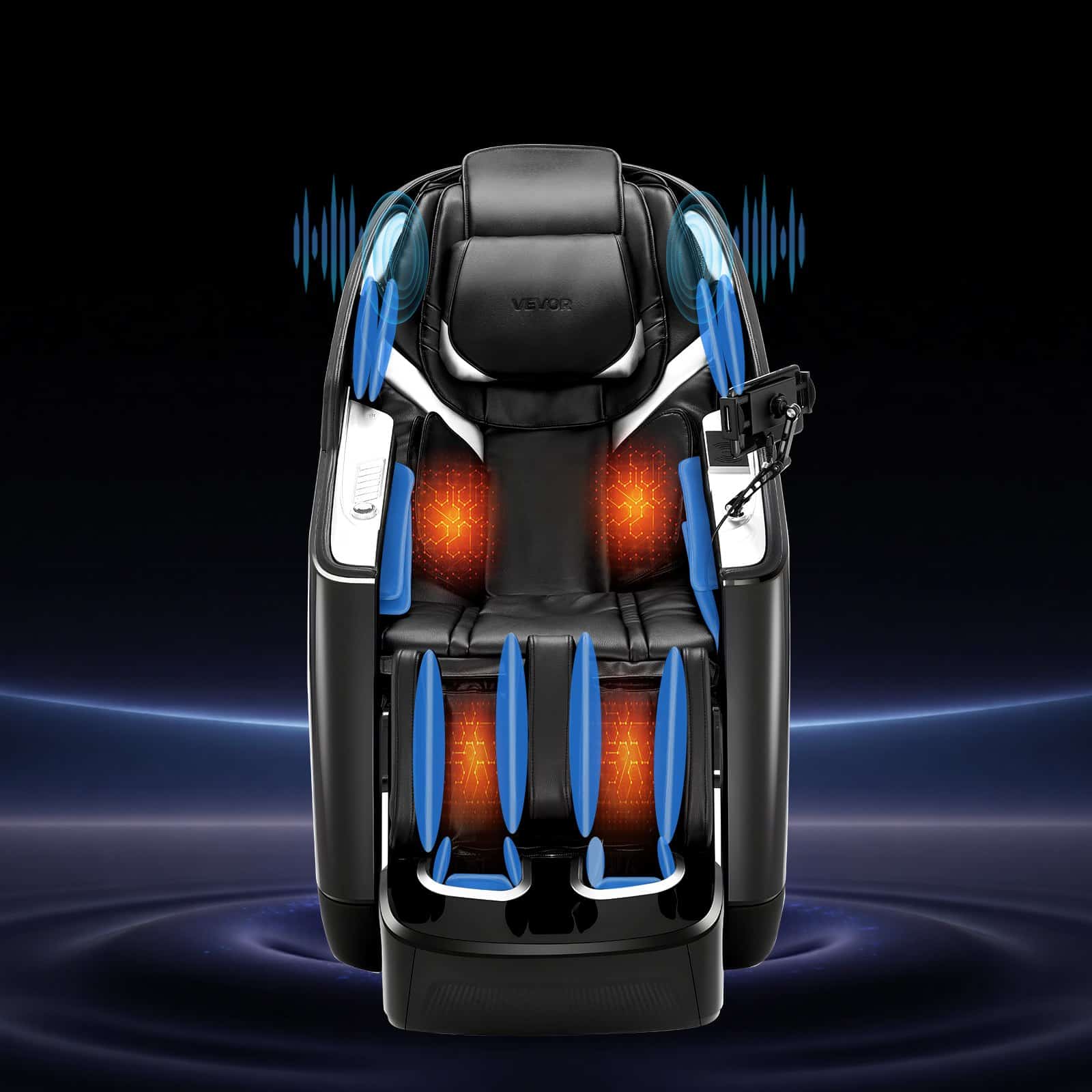 VEVOR Dual-Core 4D+3D Full Body Massage Chair with SL Track, Yoga Stretch, Heat, AI Voice, TFT, Airbags, Footrest — attēls 8