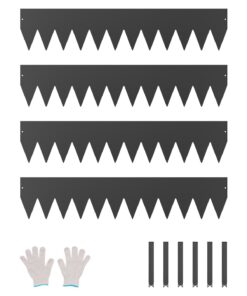 Стальная ландшафтная окантовка VEVOR 4 упаковки, устойчивая к ржавчине гибкая металлическая садовая окантовка размером 101,6 x 20,3 см для газонов и цветочных кроватей, черная