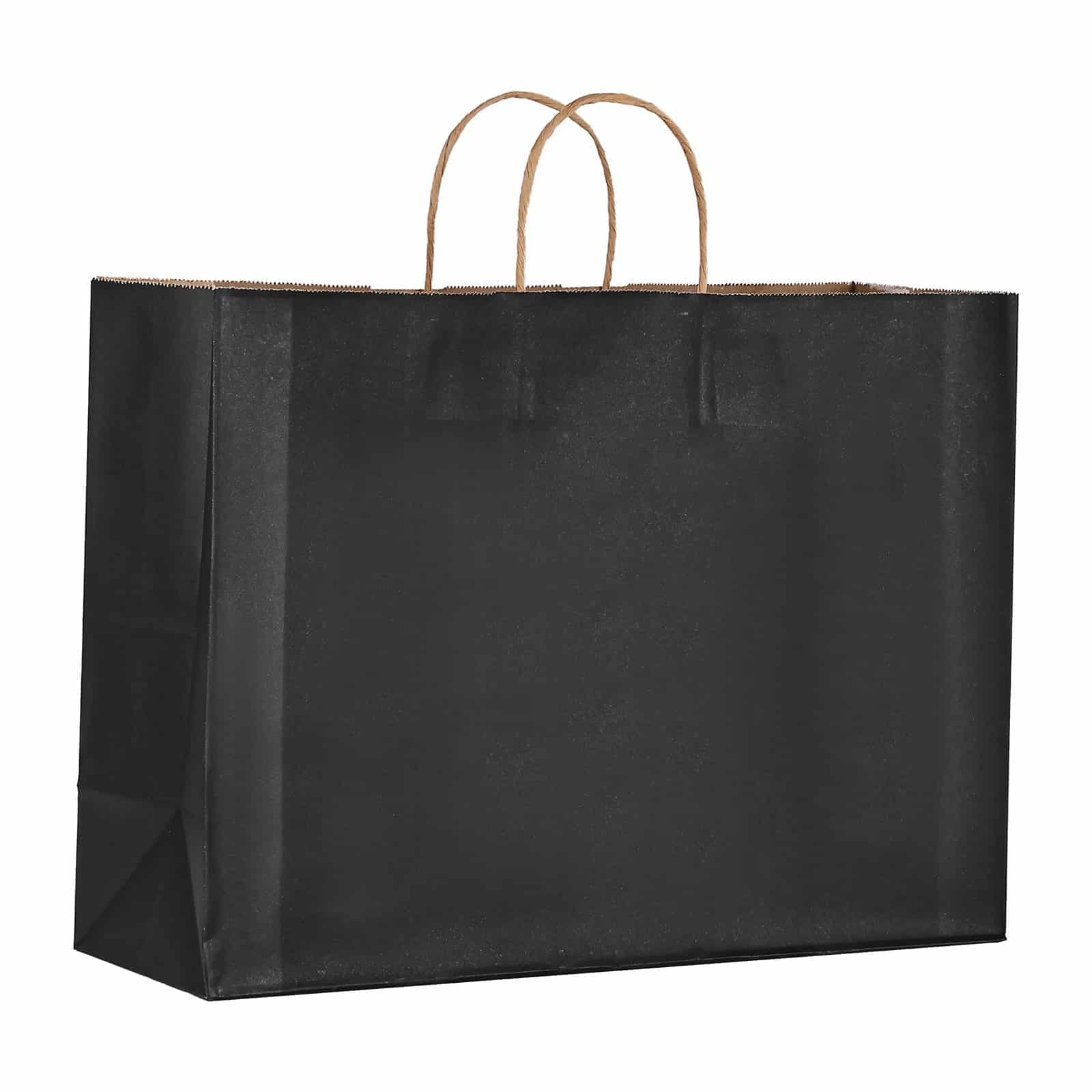 VEVOR 100 Black Kraft Paper Bags with Handles, 40x15x30cm, Reusable Recycled Gift & Shopping Bags, Heavy Duty, Customizable - Зображення 9