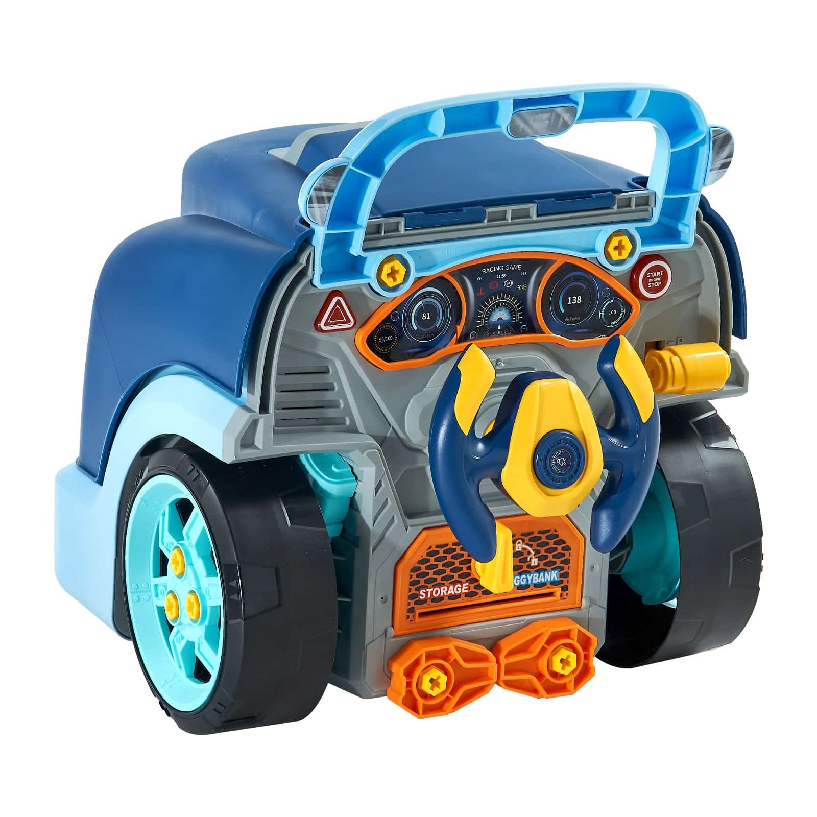 VEVOR Kids Car Engine Toy Set, 60-Piece Mechanic Workshop with Tools, Lights & Sounds, for Ages 3+, Blue — Attēls 10