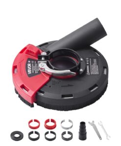 Универсальный кожух для пыли 100–125 мм для угловых шлифмашин, с 6 шайбами, подключение к пылесосу, для дерева, бетона, камня