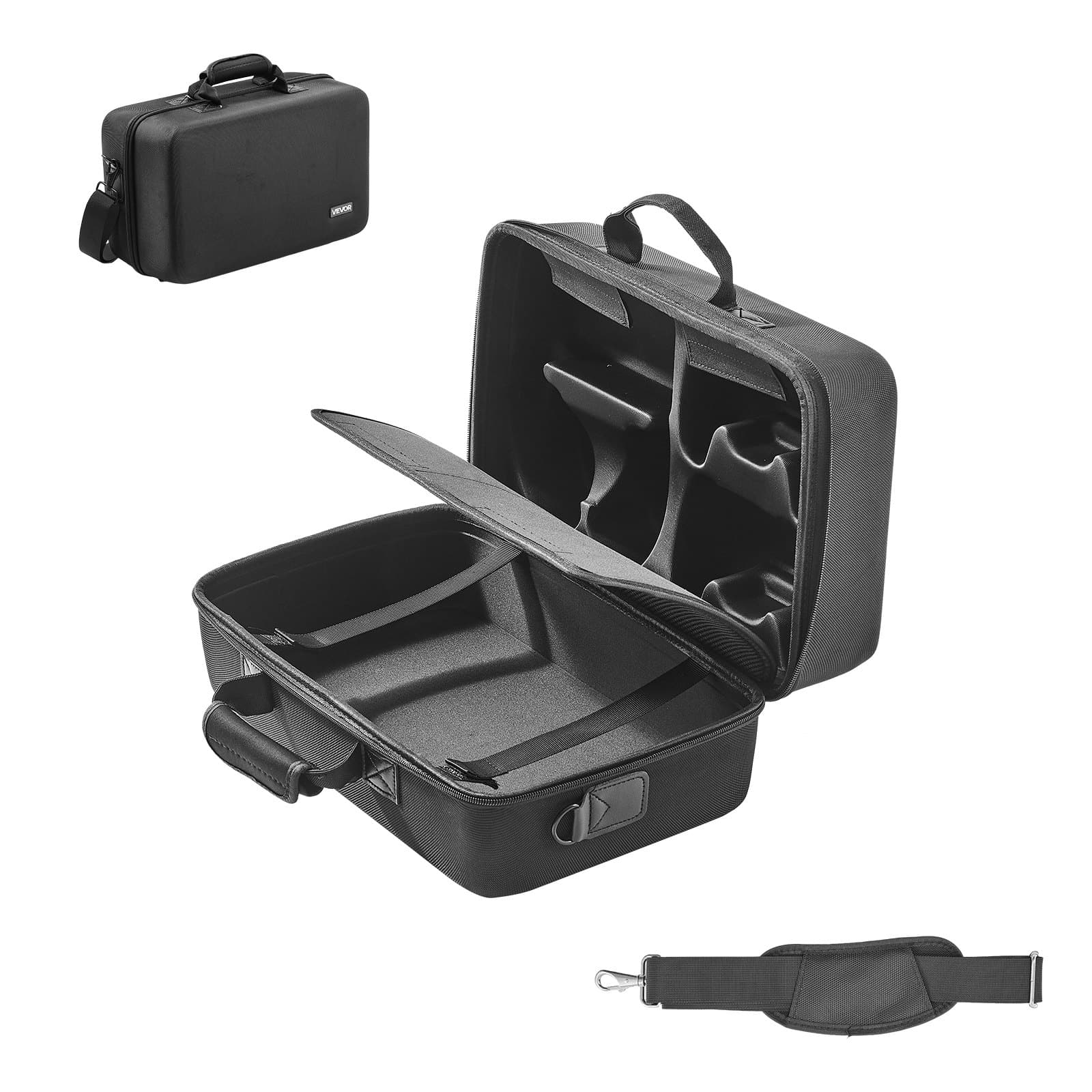 VEVOR PS5 Slim Carrying Case – triecienizturīga EVA ceļojumu soma ar mīkstu oderi un sadalītājiem, piemērota konsole, kontrolieri un piederumi