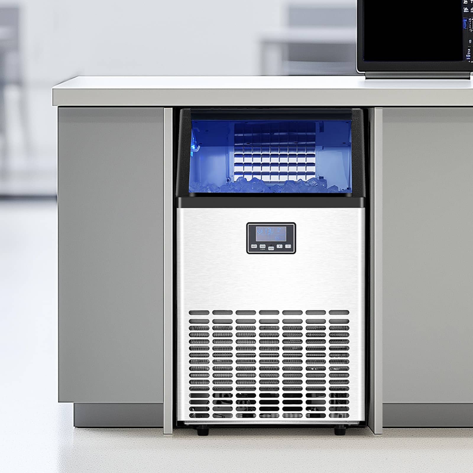 VEVOR 45-Tray Commercial Ice Maker, 45 Ice Cubes in 15 Min, 45kg/24h Output, 15kg Storage, LED Display, Self-Cleaning, with Drain Pump — изображение 8