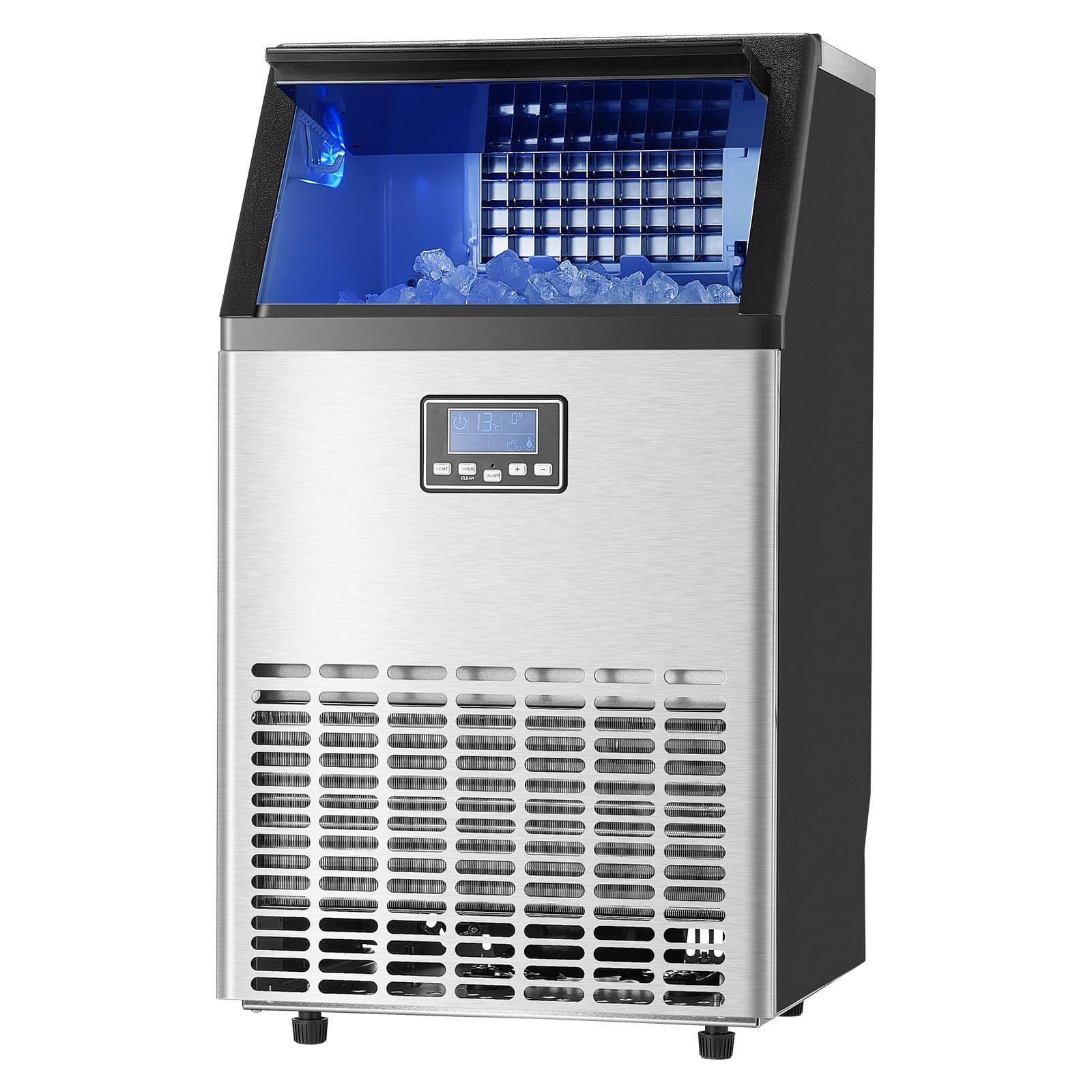 VEVOR 45-Tray Commercial Ice Maker, 45 Ice Cubes in 15 Min, 45kg/24h Output, 15kg Storage, LED Display, Self-Cleaning, with Drain Pump — изображение 10