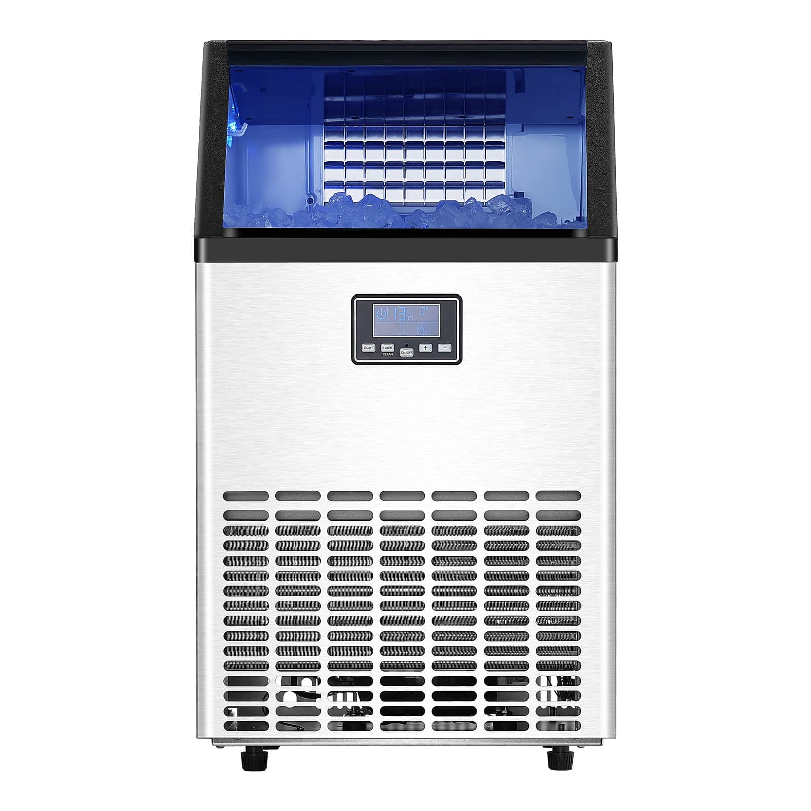 VEVOR 45-Tray Commercial Ice Maker, 45 Ice Cubes in 15 Min, 45kg/24h Output, 15kg Storage, LED Display, Self-Cleaning, with Drain Pump — изображение 12