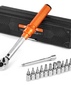 VEVOR 1/4-Inch Drive Click Torque Wrench Set 2.3–22.6Nm, ±3% Accuracy, Dual-Direction, with Bit Sockets & Case, for Bikes