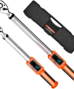VEVOR Digital Torque Wrench Set, 2pcs 1/2 & 3/8 Inch Drive (12.7mm & 9.5mm), ±2% Accuracy, LED/Buzzer, for Auto & Motorcycle