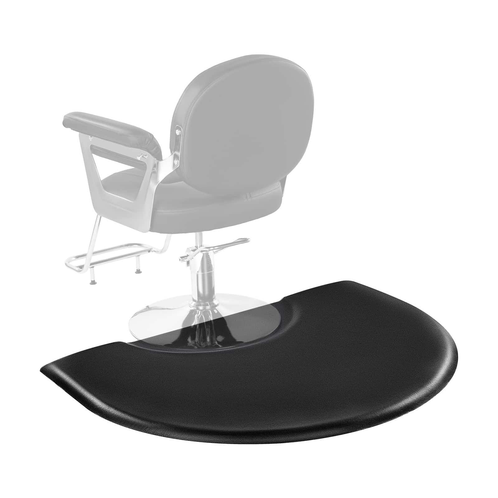 VEVOR Anti-Fatigue Salon Mat 1220x930 mm, 25mm Thick Semi-Circle Barber Chair Mat with Cut-Out & PVC Surface