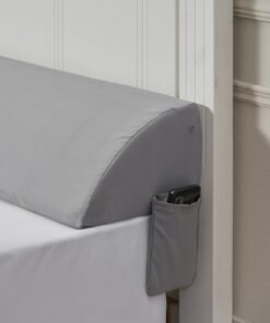 VEVOR Bed Wedge Pillow 1930x200x152mm – Fills 0–127mm Gap Between Mattress & Headboard, 25D Foam, Gray with Side Pocket