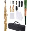 VEVOR Gold sirge sopransaksofoni B-klapp, messing, 23 võtit, algaja komplekt ümbrisega, suudetail, puhastusvahendid ja rihm