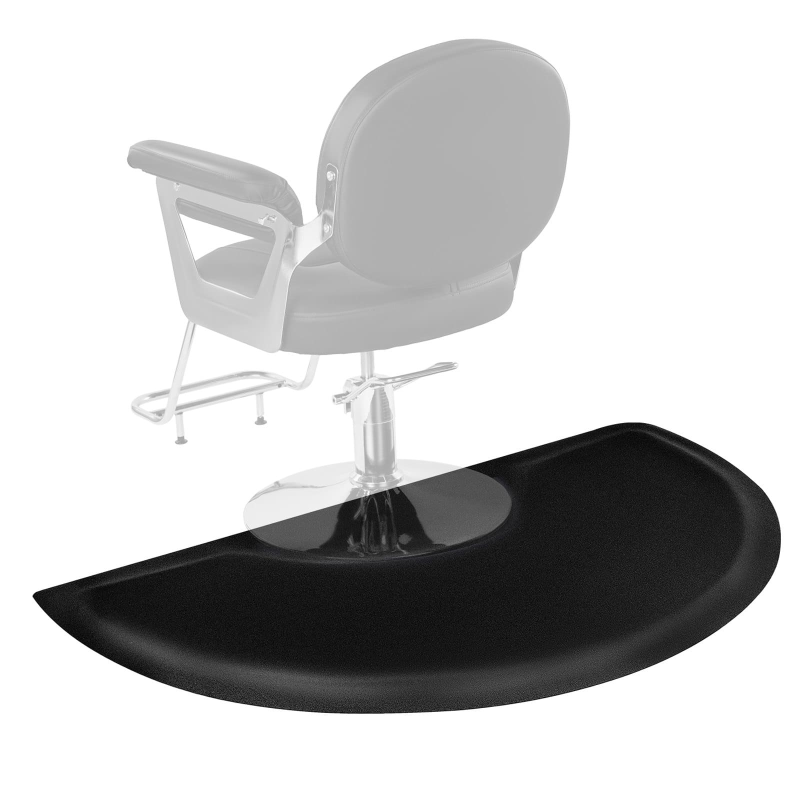 VEVOR 1520x910 mm Anti-Fatigue Semi-Circle Salon Mat with 13mm Foam, PVC Surface & Cut-Out for Round Base Chairs