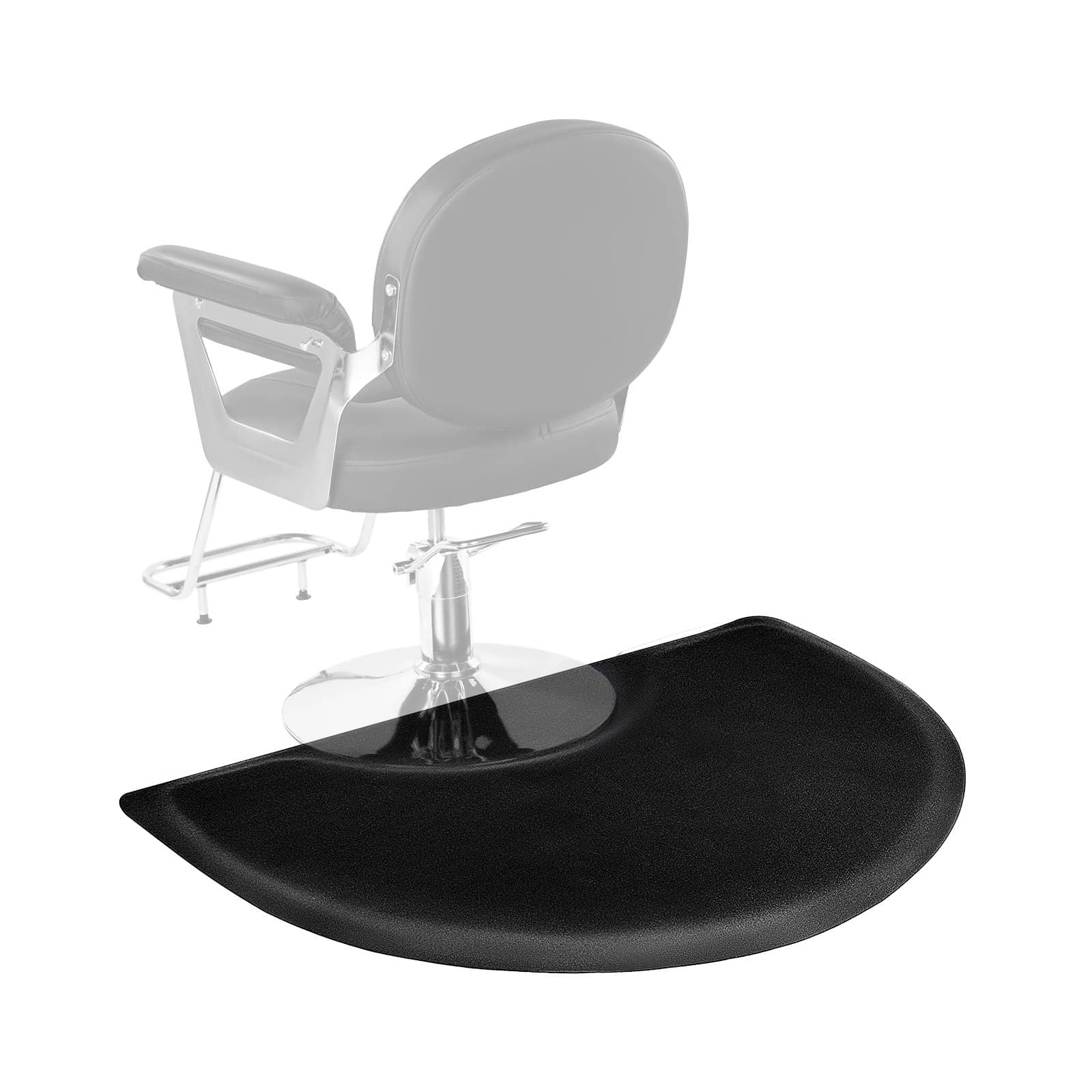 VEVOR Anti-Fatigue Salon Mat 1220x905 mm with 13mm Foam, Semi-Circle Chair Mat with Round Cut-Out, PVC Surface, Non-Slip Edges