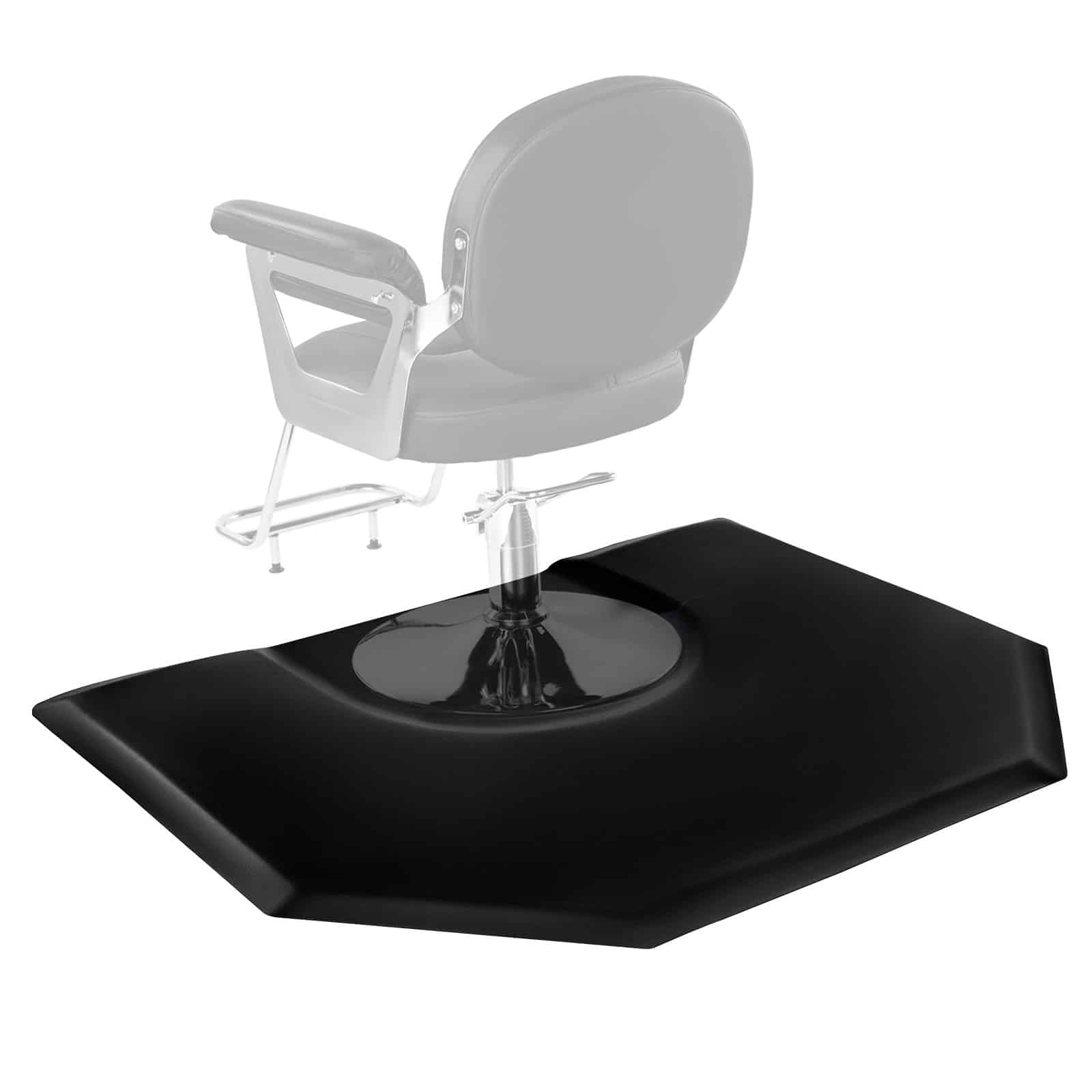VEVOR Anti-Fatigue Salon Mat 1225x1505mm Hexagon, 25mm Thick Barber Chair Floor Mat with Round Cut-Out, Easy-Clean PVC