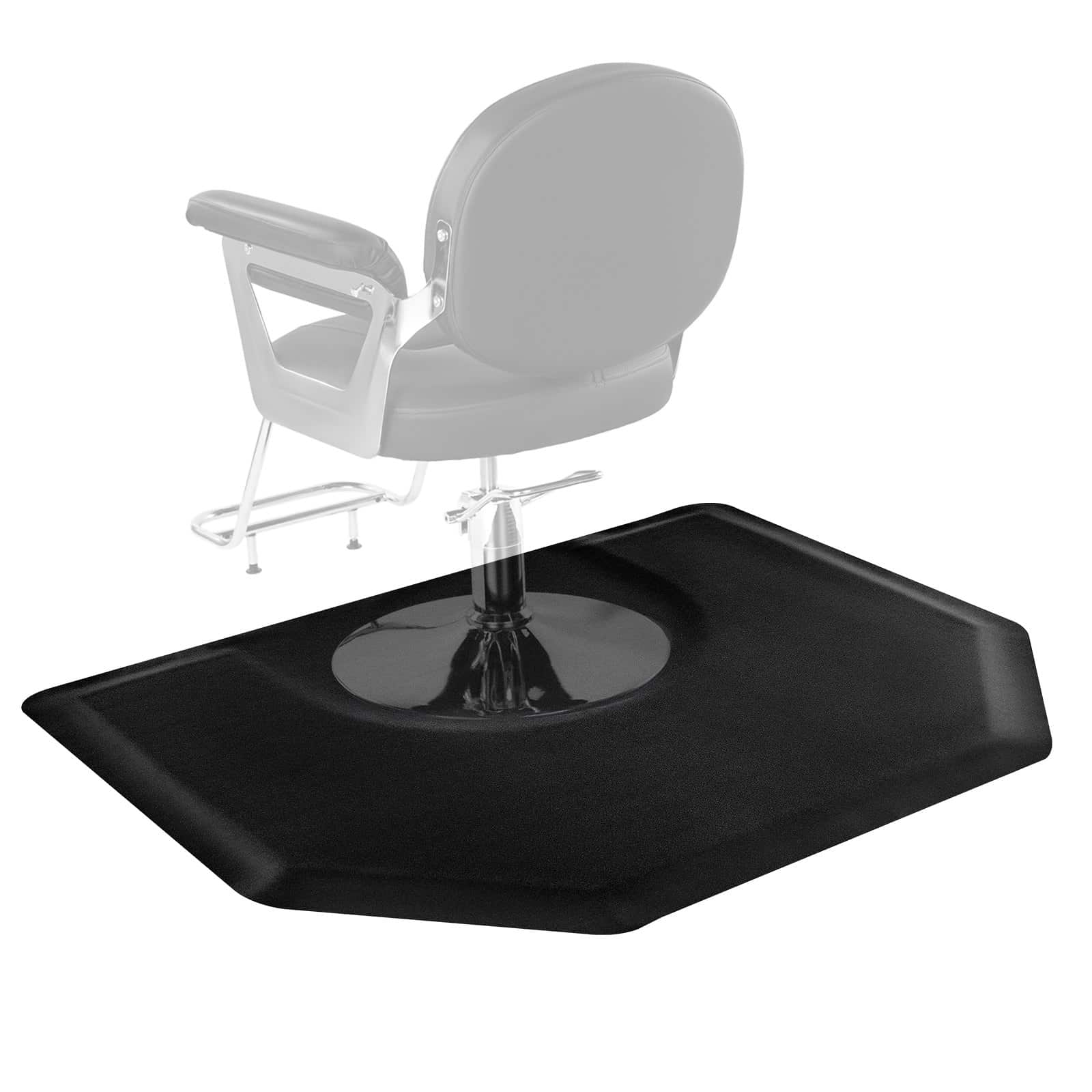VEVOR Hexagon Anti-Fatigue Salon Mat 1225x1505mm with 13mm Foam, Round Cut-Out for Chairs, Non-Slip PVC Surface