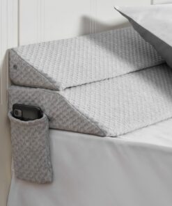 VEVOR Bed Wedge Pillow 1524x245x152 mm – Gap Filler for 0–178 mm Between Headboard & Mattress, 25D Foam, Gray, w/ Side Pocket