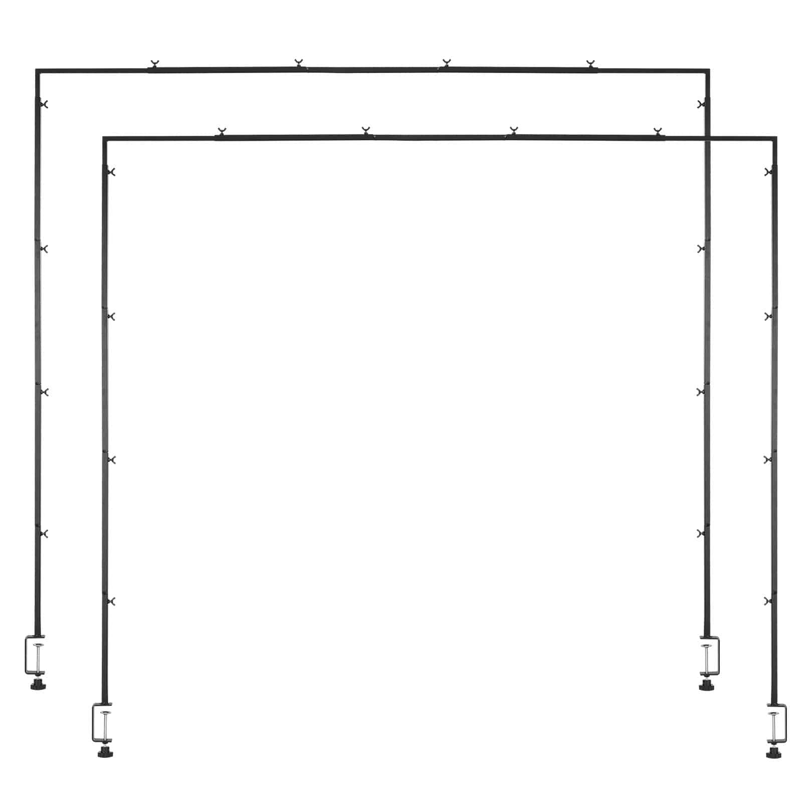 VEVOR Adjustable Table Arch Stand with Clamps, 33–107 cm Tall & 71–249 cm Long, 2-Pack Balloon Frame for Events, Black - Зображення 9