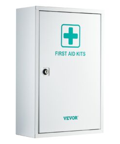 VEVOR 3-Shelf First Aid Cabinet with 1000-Piece Kit, Wall-Mounted Metal Emergency Box, OSHA/ANSI Class A for Work & Office