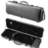 VEVOR 4/4 Full Size Carbon Fiber Violin Case with Hygrometer, Plush Lining, Shoulder Straps, Lightweight Oblong Travel Case, Black