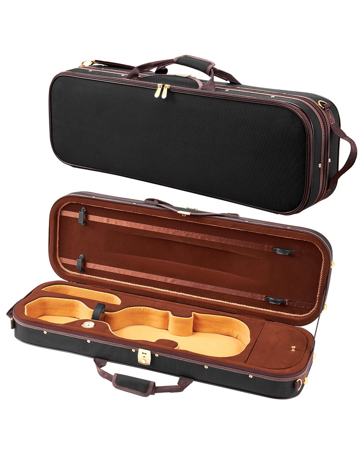 VEVOR 4/4 Full Size Violin Case with Hygrometer, Lightweight Oblong Travel Bag with Shoulder Straps, Black