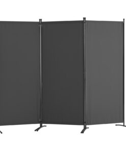 VEVOR 3-секционная складная перегородка, тканевый экран для уединения со стальным каркасом, 228x184x52 см, серый