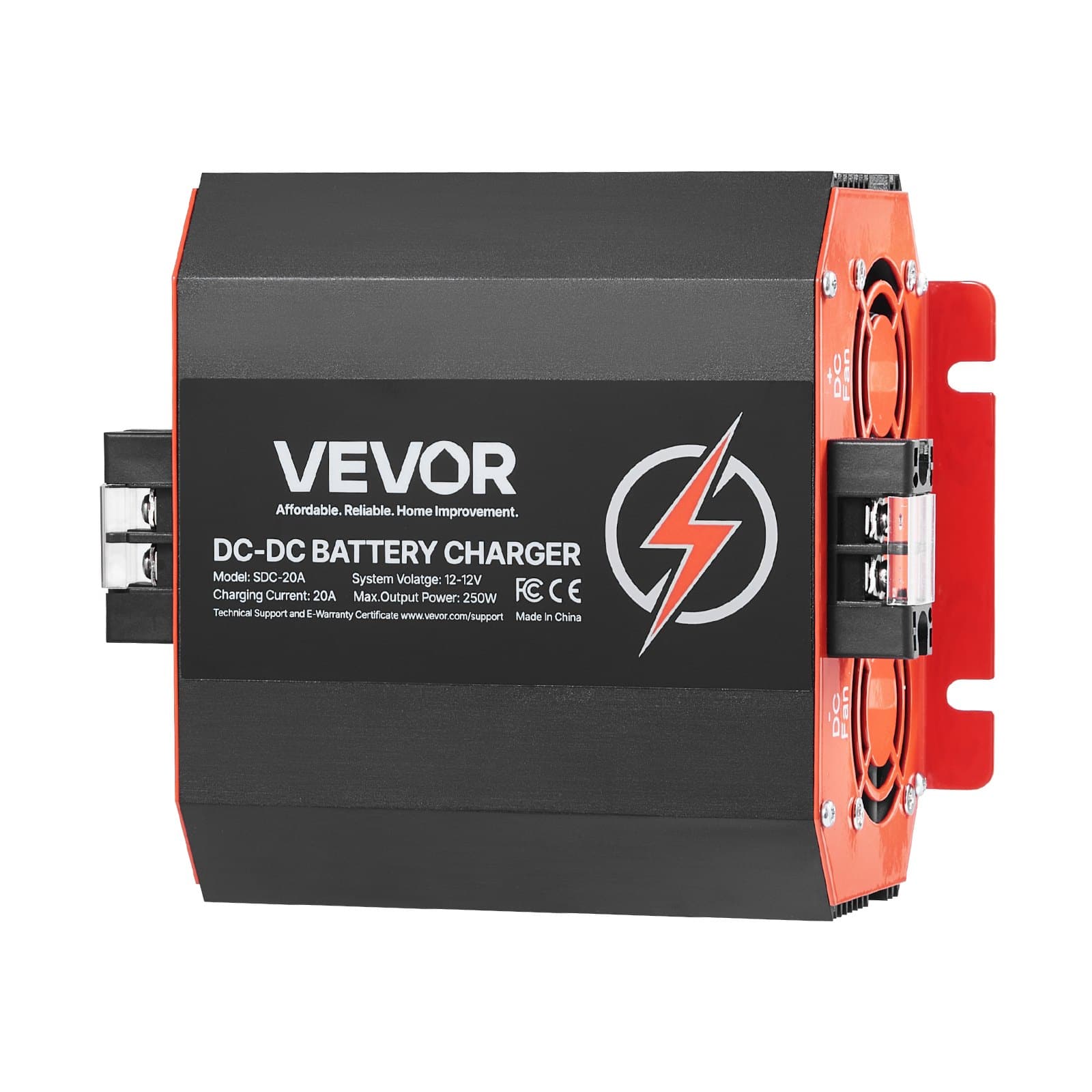 VEVOR 12V 20A DC to DC 250W Battery Charger for Lead-Acid & Lithium Batteries, Smart Multi-Stage Charging for RVs, Boats, Trucks - Image 10