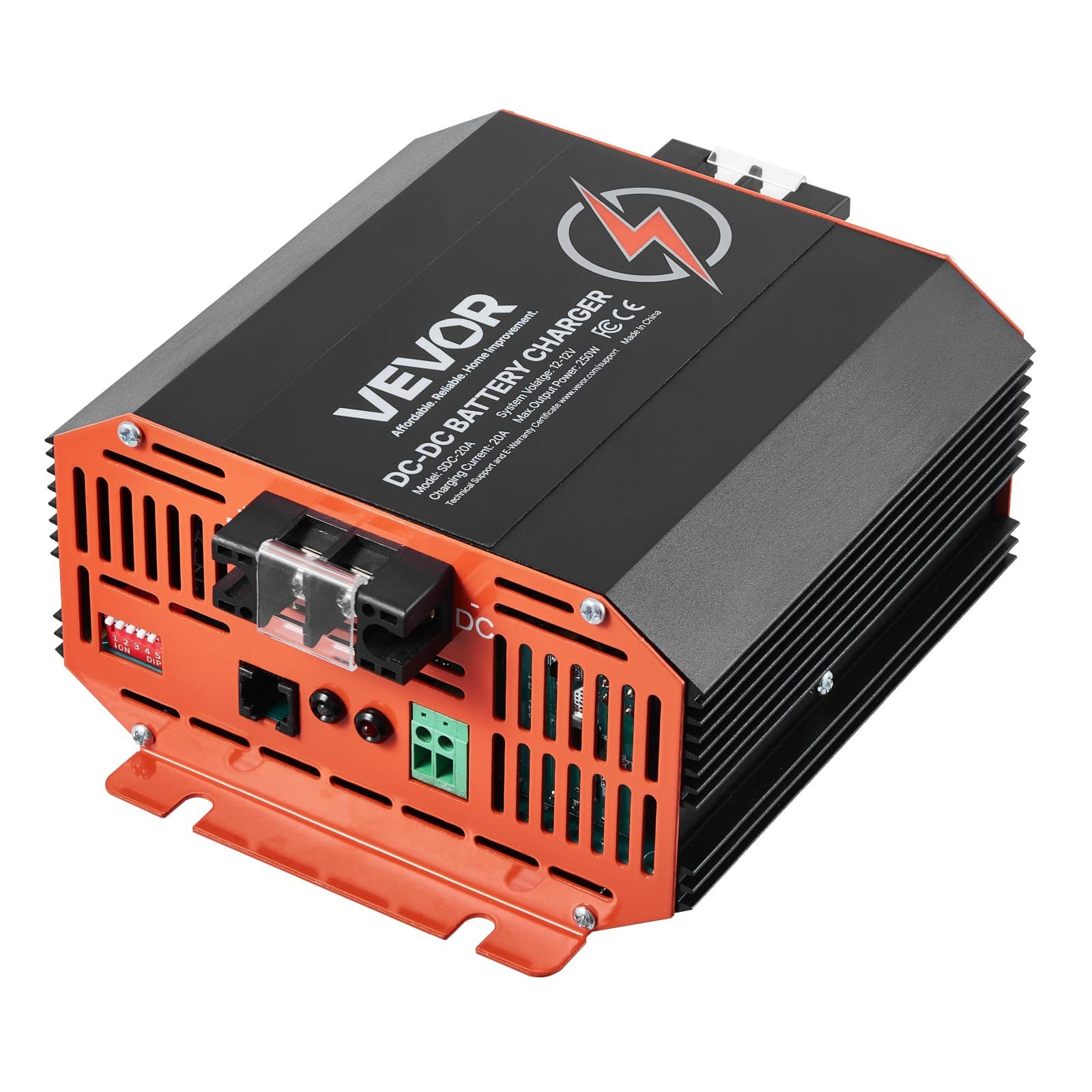 VEVOR 12V 20A DC to DC 250W Battery Charger for Lead-Acid & Lithium Batteries, Smart Multi-Stage Charging for RVs, Boats, Trucks - Image 12