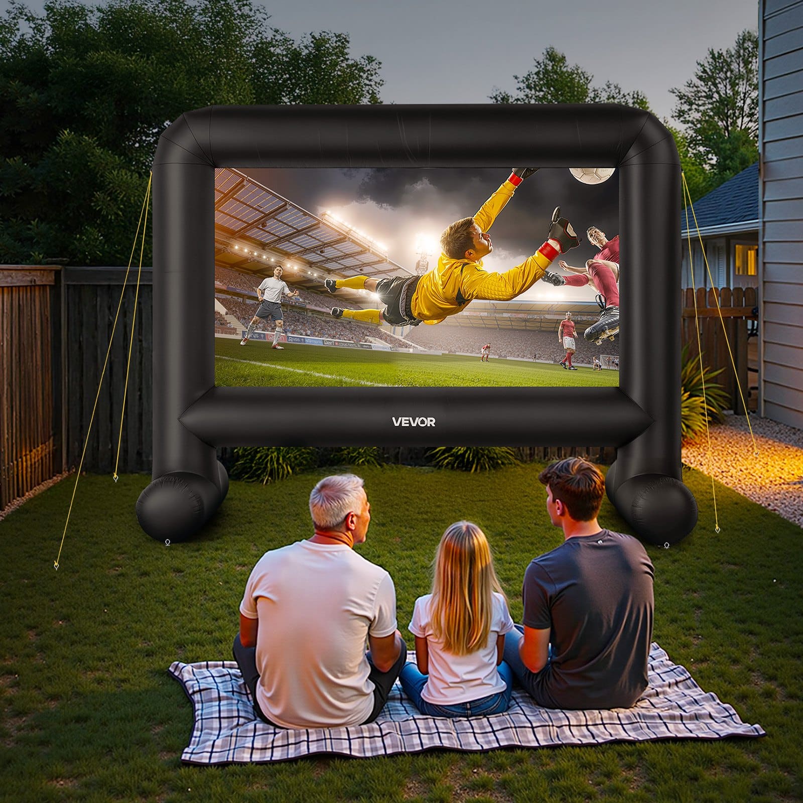 VEVOR 4.6 m Inflatable Outdoor Movie Screen, 600D Oxford Fabric, Quiet Blower, 16:9 Projection with Storage Bag — attēls 8