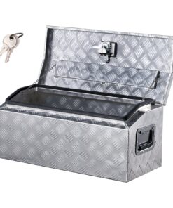 VEVOR 762x330 mm izturīga alumīnija instrumentu kaste ar T-slēdzi, ūdensizturīga glabāšanas kaste pikapiem, piekabēm, RV - Sudraba