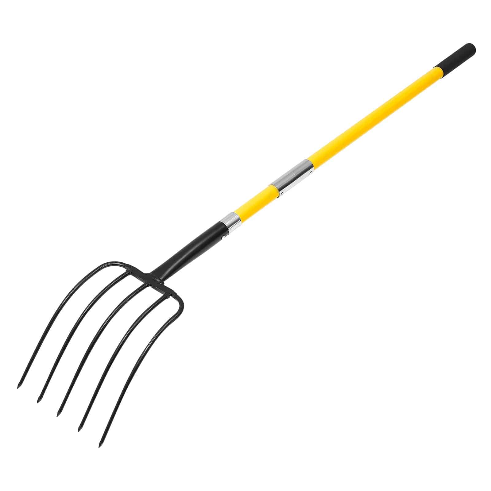 VEVOR 145 cm 5-Tine Garden Pitchfork with Fiberglass Handle, Heavy-Duty Fork for Hay, Compost, Potatoes, Aeration, Y Grip - Pilt 11